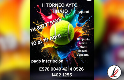 Cartel del II Torneo de Tenis Ayuntamiento de Tinajo, Torneo Tenis Tinajo.