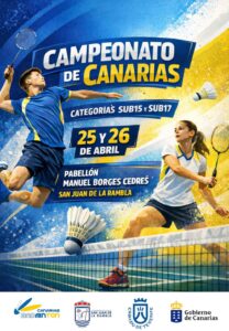 Cartel. Campeonato de Canarias Sub15-Sub17 de Badminton