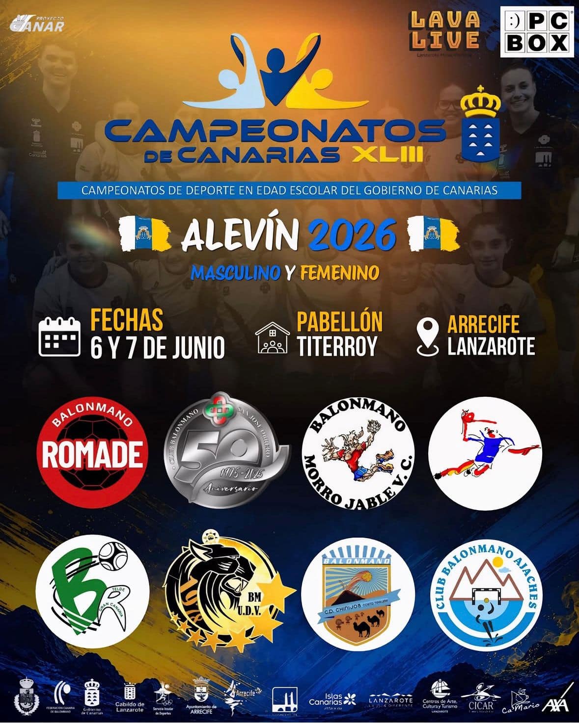 Cartel. Campeonato de Canarias Alevín Masculino y Femenino de Balonmano