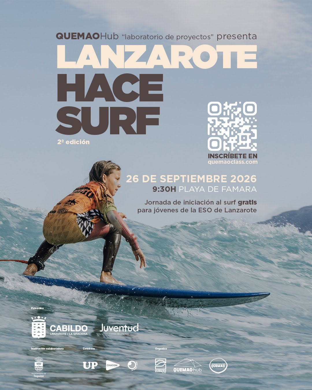 Lanzarote Hace Surf regresa a Famara para acercar el surf y el bodyboard a los jóvenes de la isla