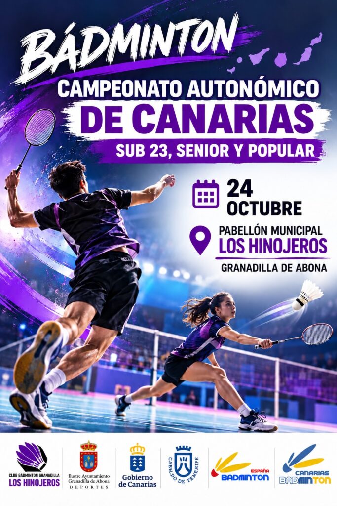 Cartel. Campeonato de Canarias Sub´23, Sénior y Popular de Bádminton